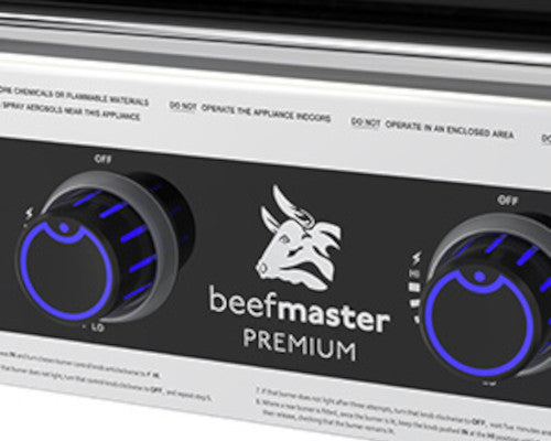 Premium Beefmaster 4 Burner BBQ On Classic Cart With Stainless Steel Side Burner