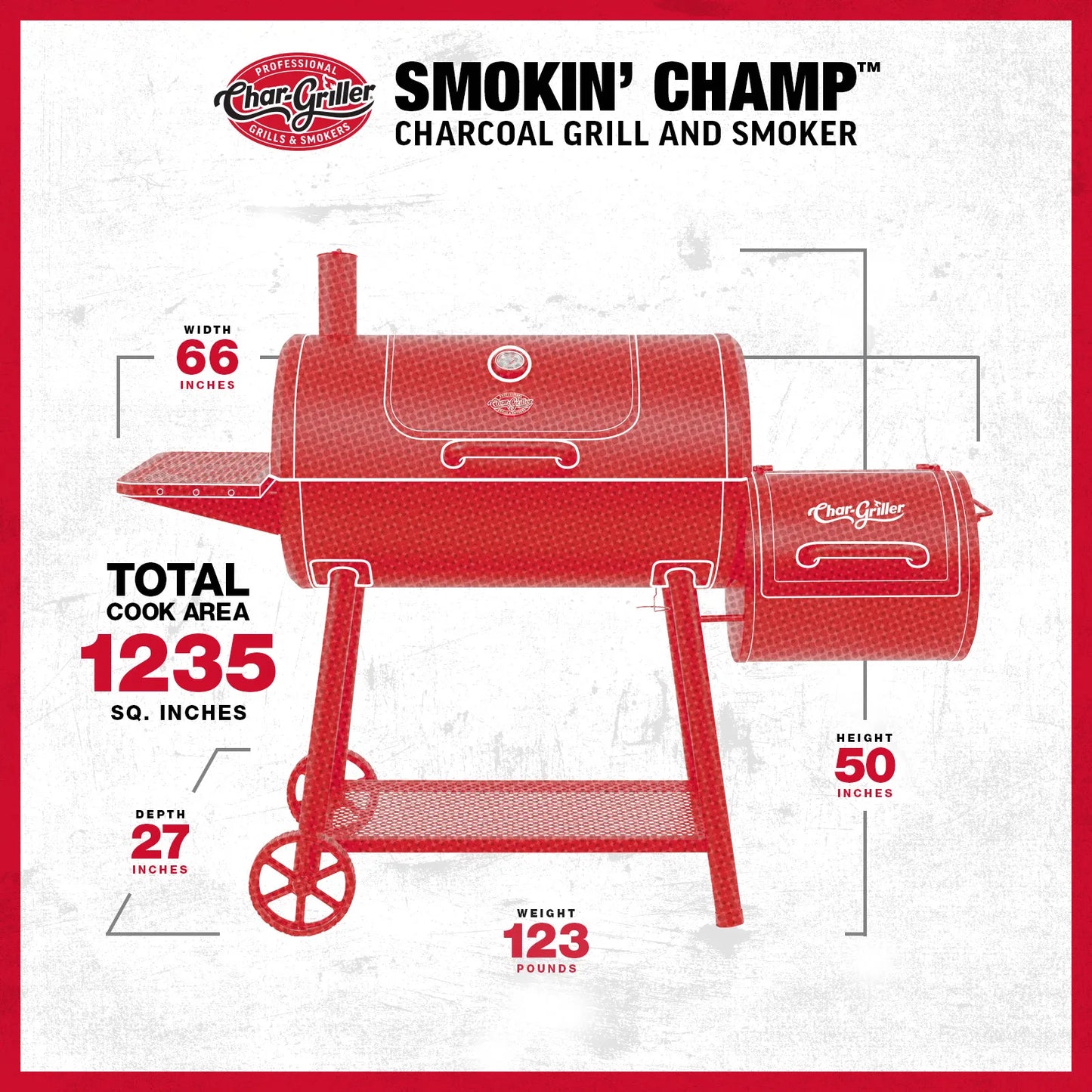 CHAR-GRILLER® SMOKIN' CHAMP™ OFFSET SMOKER