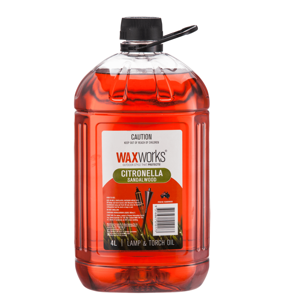 Waxworks Citronella With Insecticide Lamp & Torch Oil Bifenthrin 4L