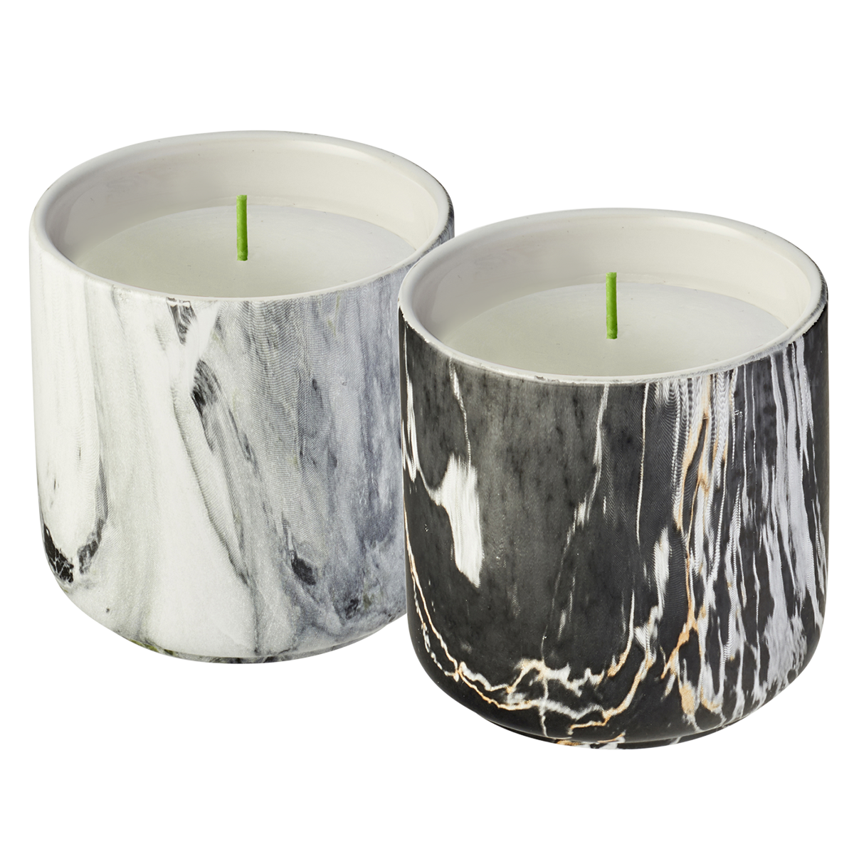 MARBLED POTS CITRONELLA CANDLE WITH WIND RESISTANT WICK, Waxworks
