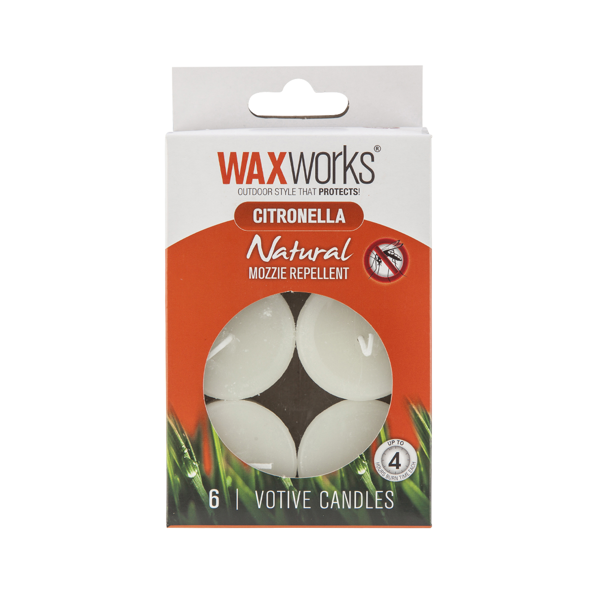 CITRONELLA VOTIVES 6PACK, Waxworks