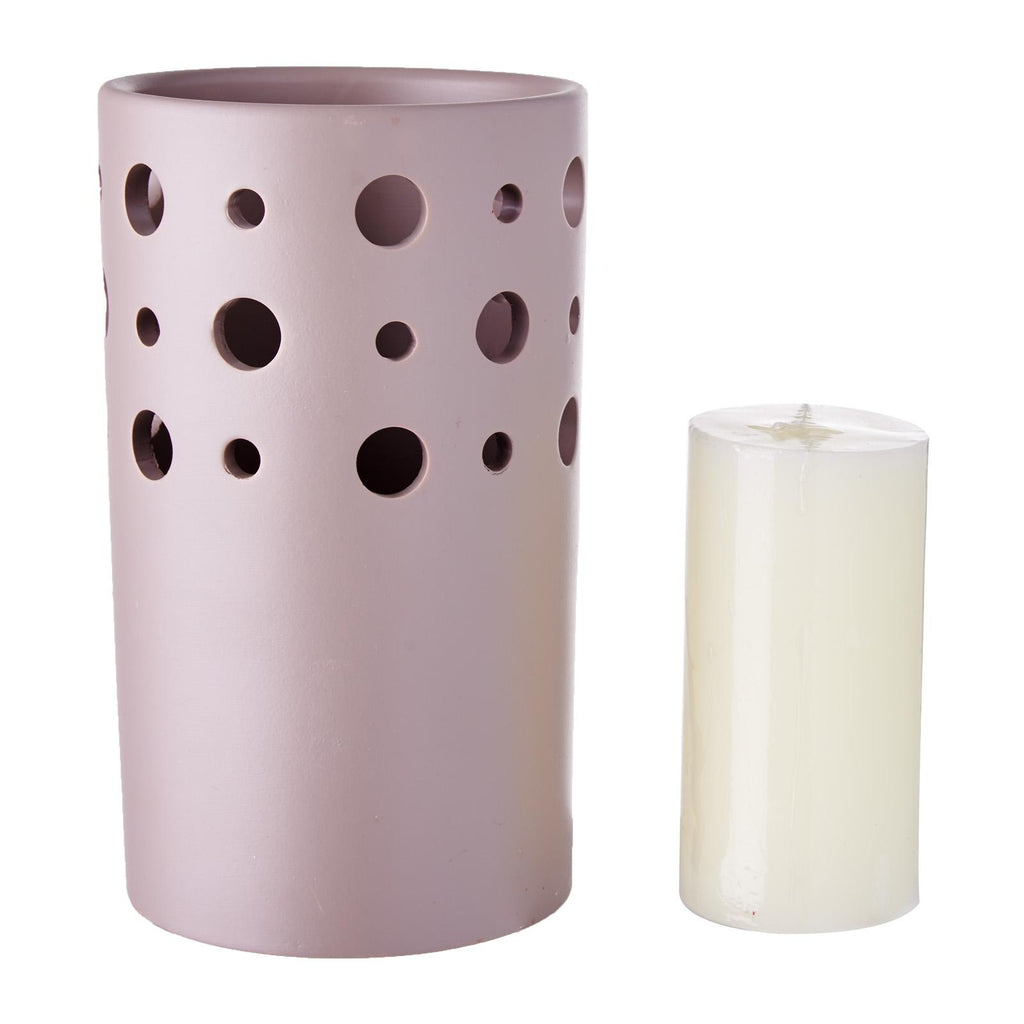 WaxWorks Pillar Candle Holder - Brown Candles