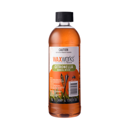 Waxworks Citronella Lamp & Torch Oil With Sandalwood 1L