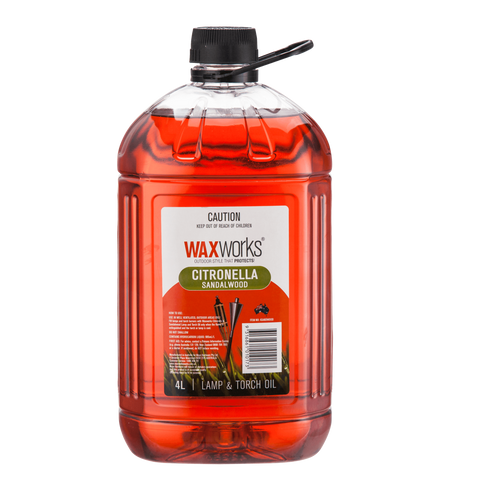 Waxworks Citronella With Insecticide Lamp & Torch Oil Bifenthrin 4L
