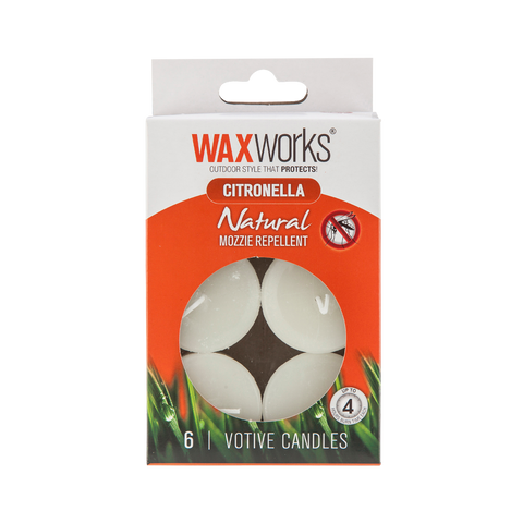 CITRONELLA VOTIVES 6PACK, Waxworks
