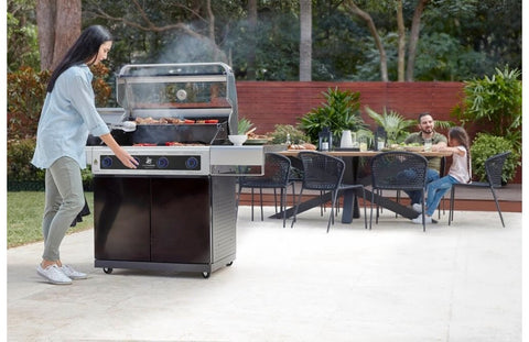 Premium Beefmaster 6 Burner BBQ on Classic Cart with Stainless Steel Side Burner