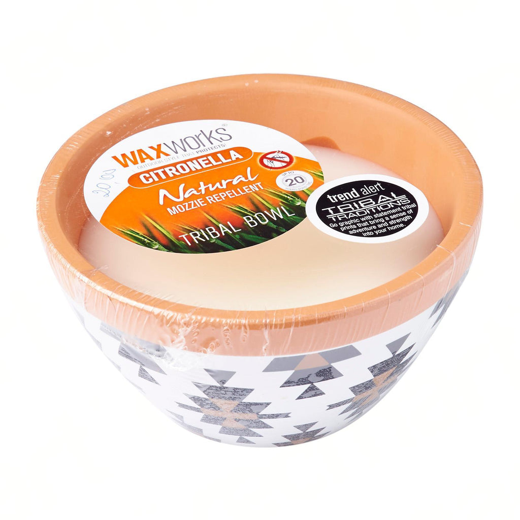 WAXWORKS Citronella Tribal Bowl Mozzie Repellant (Assorted Colors)