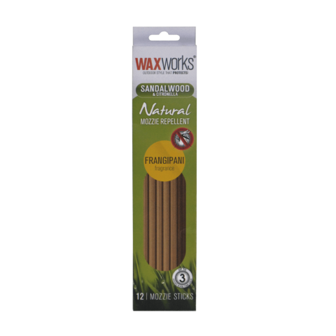 Waxworks Mozzie Repellent Incense with Frangipani Oil