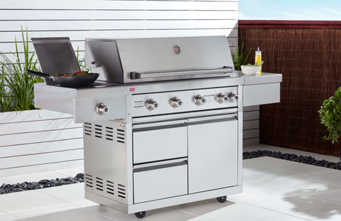 Ziegler & Brown Grand Turbo 4 Burner on Cart with Side Burner & Drawer L2-SERIES