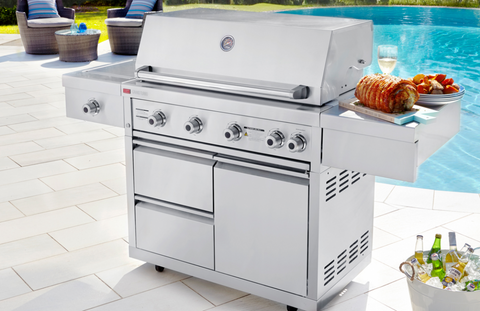 Ziegler & Brown Grand Turbo 4 Burner on Cart with Side Burner & Drawer L2-SERIES